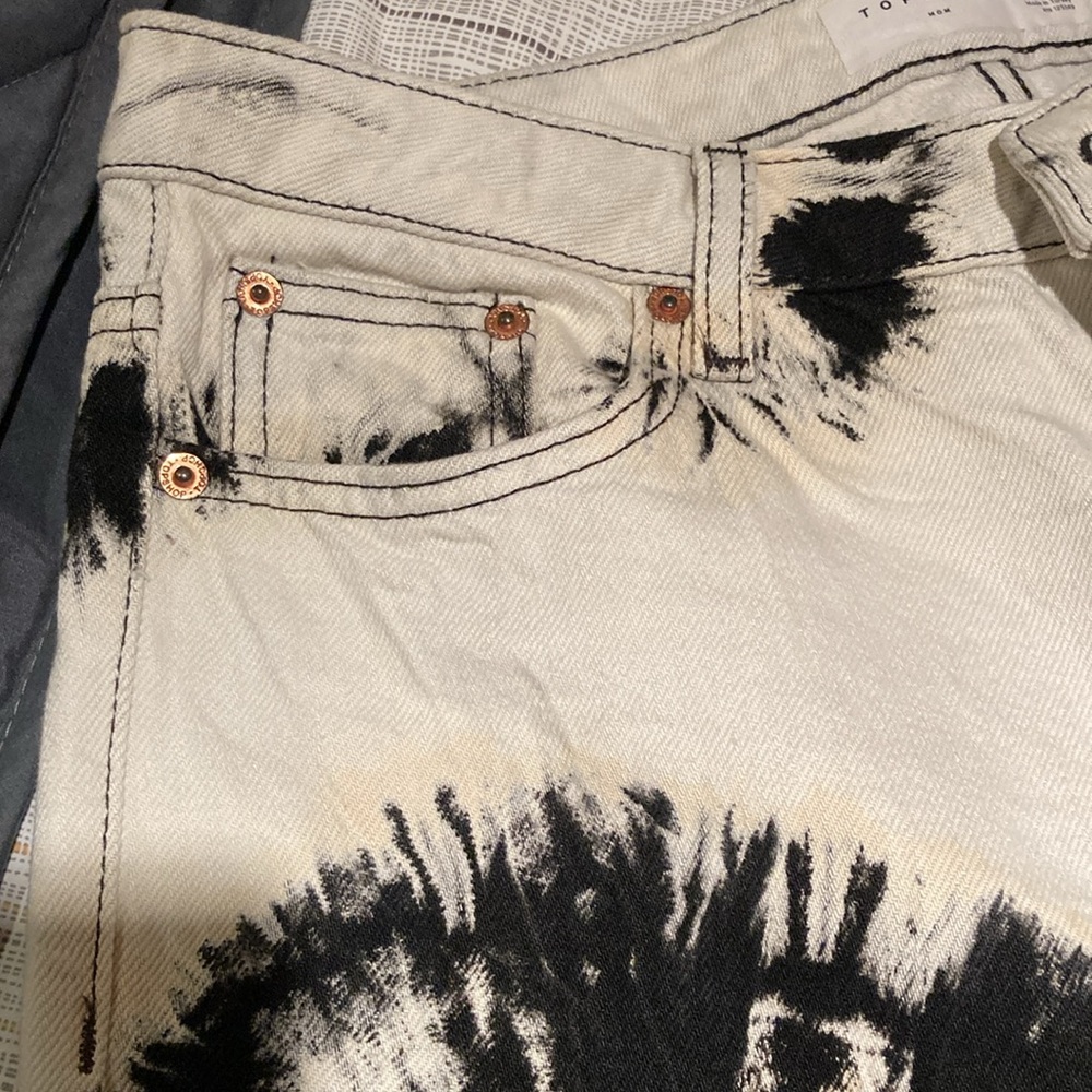 TOPSHOP jean pants white and black FUN worn twice W30/L30 ( MOM)
